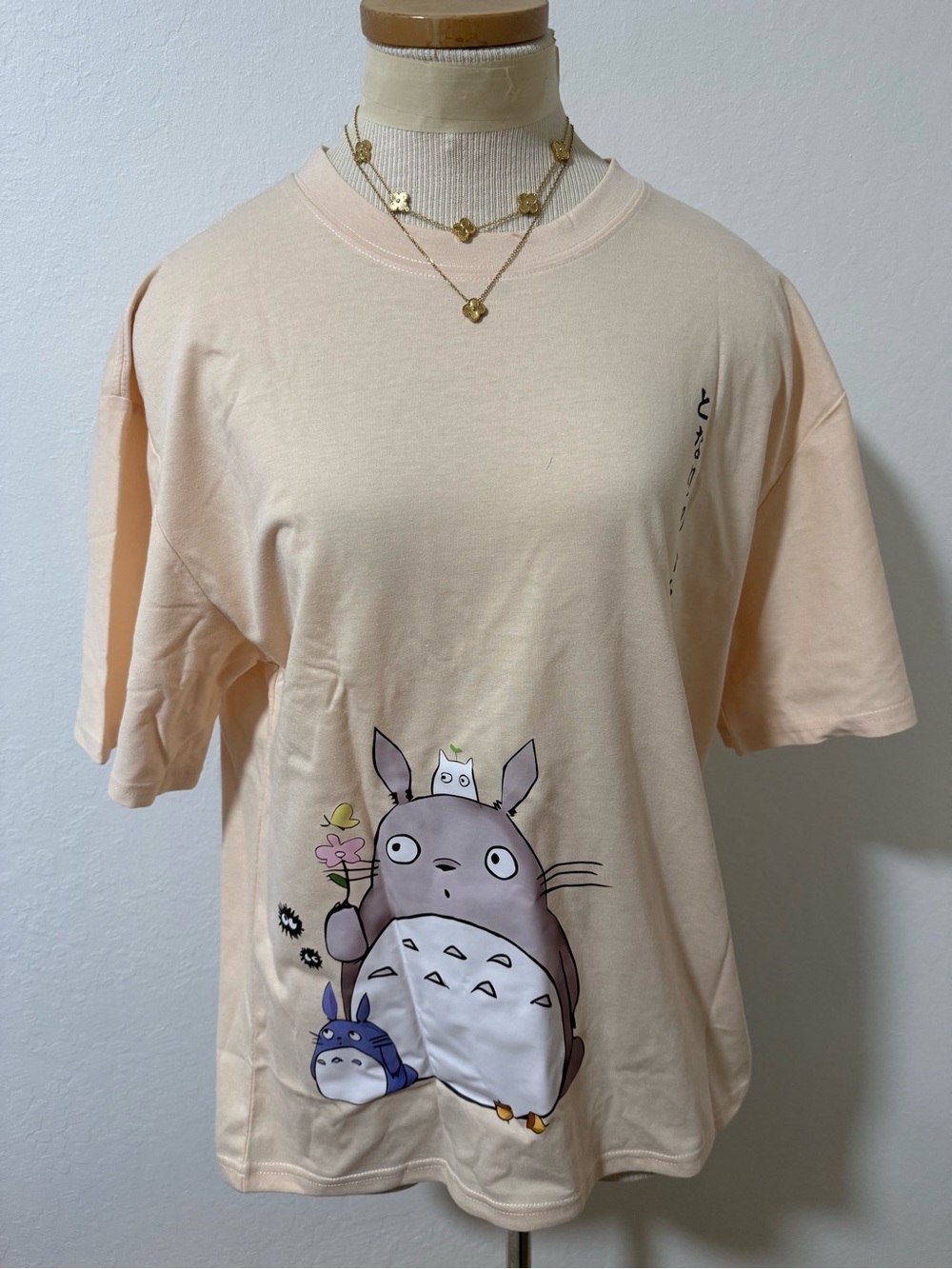 Soft Peach Totoro Graphic Kids T-Shirt